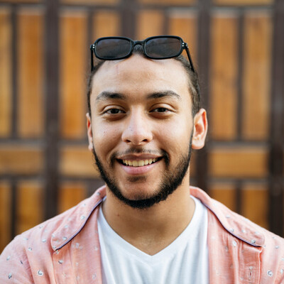 Young man quit smoking in Victoria Canada feeling happy