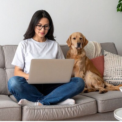Person at home preparing for an online hypnotherapy session in Canada